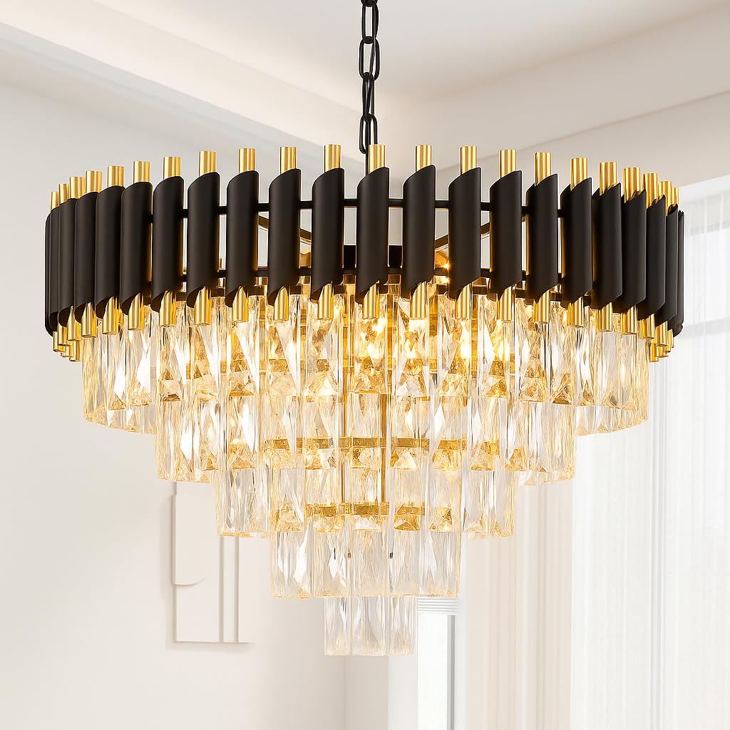 ADWAIT Crystal Chandeliers Black Gold (600mm)